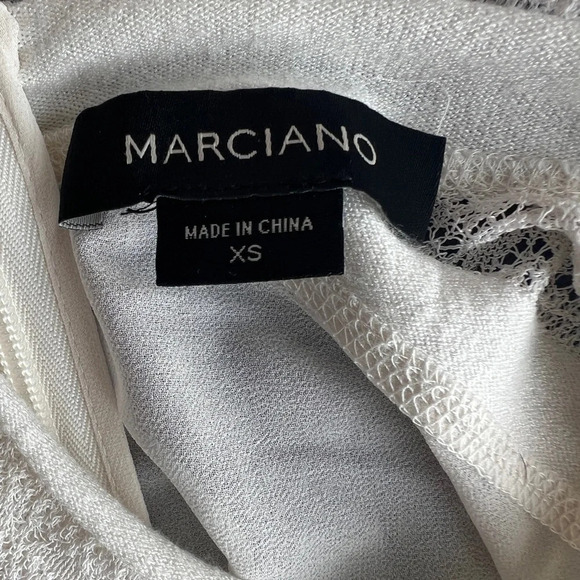 Marciano Abela Vanilla Sheer Long Sleeve Blouse Top XS NWT Women’s Elegant Chic - Picture 5 of 8